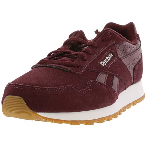 maroon suede sneakers.